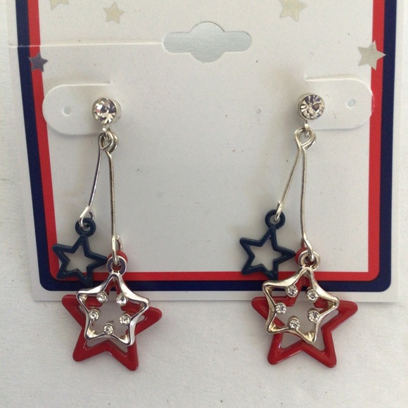 WOMENS FOURTH OF JULY DANGLER EARRINGS NWT - Picture 1 of 3